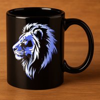 Cool Lion With Blue Eyes Lions 11oz C Handle Ceramic Mug
