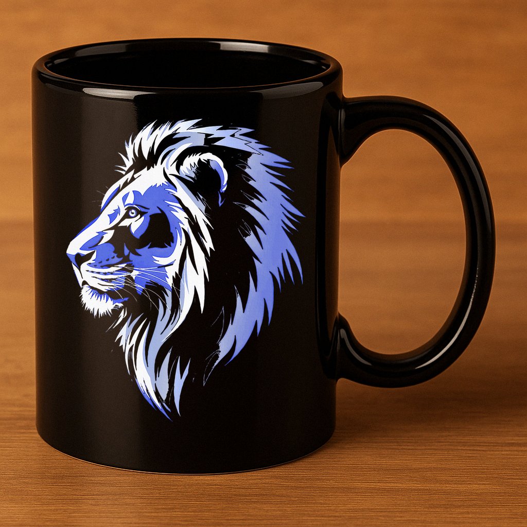 Cool Lion With Blue Eyes Lions 11oz C Handle Ceramic Mug