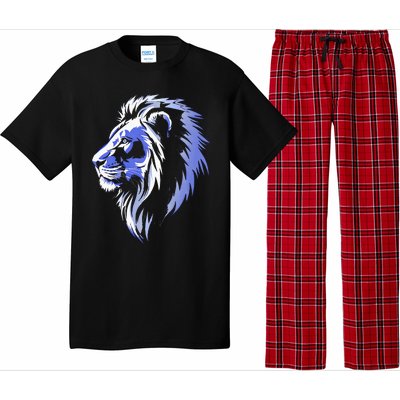 Cool Lion With Blue Eyes Lions Pajama Set