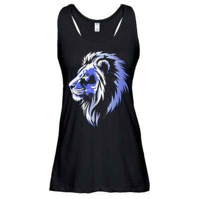 Cool Lion With Blue Eyes Lions Ladies Essential Flowy Tank