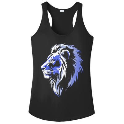 Cool Lion With Blue Eyes Lions Ladies PosiCharge Competitor Racerback Tank
