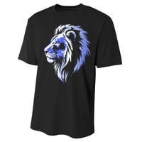 Cool Lion With Blue Eyes Lions Performance Sprint T-Shirt