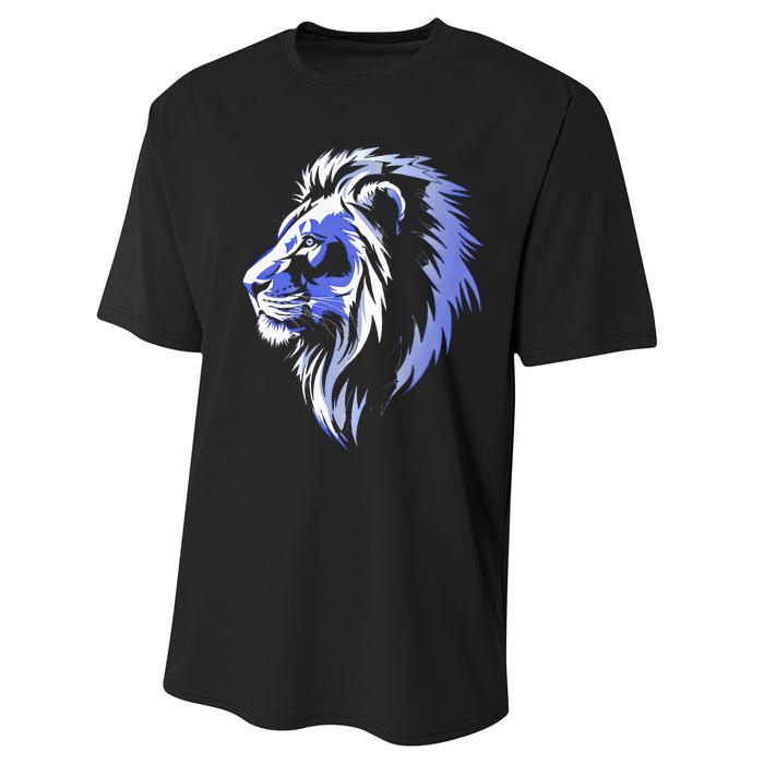 Cool Lion With Blue Eyes Lions Performance Sprint T-Shirt