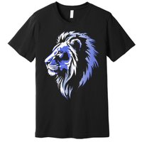 Cool Lion With Blue Eyes Lions Premium T-Shirt