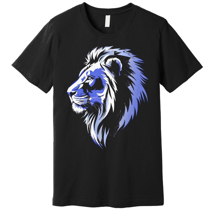 Cool Lion With Blue Eyes Lions Premium T-Shirt