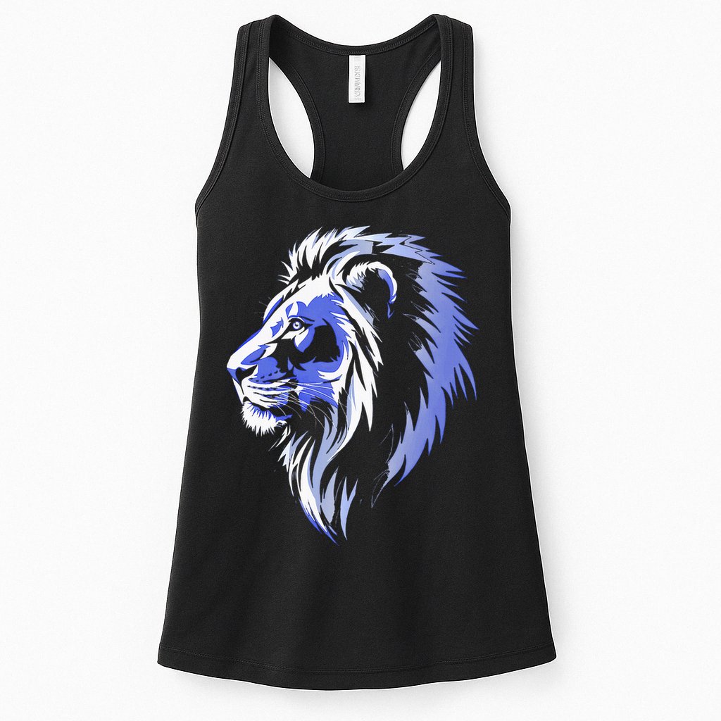 Cool Lion With Blue Eyes Lions Womens Tank Top