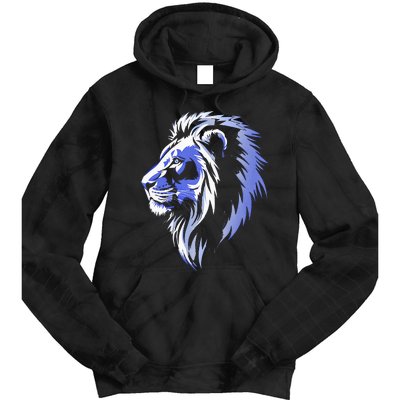 Cool Lion With Blue Eyes Lions Tie Dye Hoodie