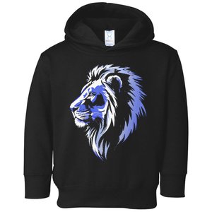 Cool Lion With Blue Eyes Lions Toddler Hoodie