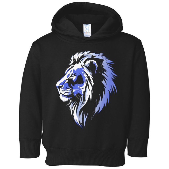 Cool Lion With Blue Eyes Lions Toddler Hoodie