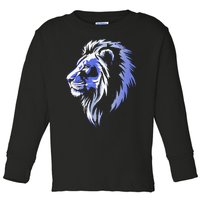 Cool Lion With Blue Eyes Lions Toddler Long Sleeve Shirt