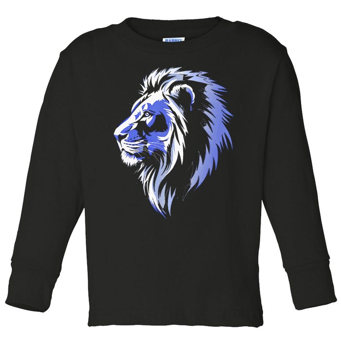 Cool Lion With Blue Eyes Lions Toddler Long Sleeve Shirt