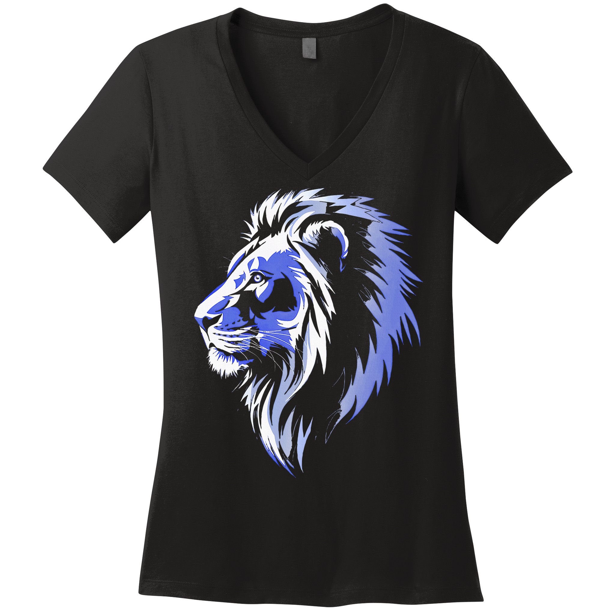 Cool Lion With Blue Eyes Lions Women's V-Neck T-Shirt