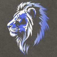 Cool Lion With Blue Eyes Lions Cotton Canvas Backpack