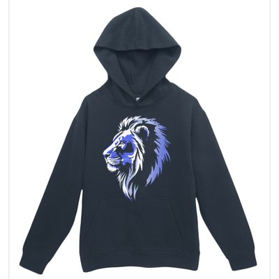 Cool Lion With Blue Eyes Lions Urban Pullover Hoodie