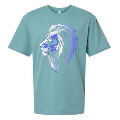 Cool Lion With Blue Eyes Lions Sueded Cloud Jersey T-Shirt