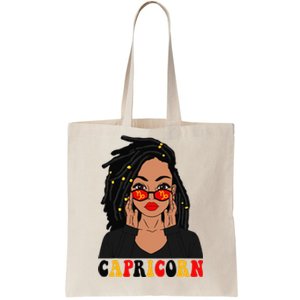 Capricorn Loc'd Woman Zodiac Signs Birthday Tote Bag