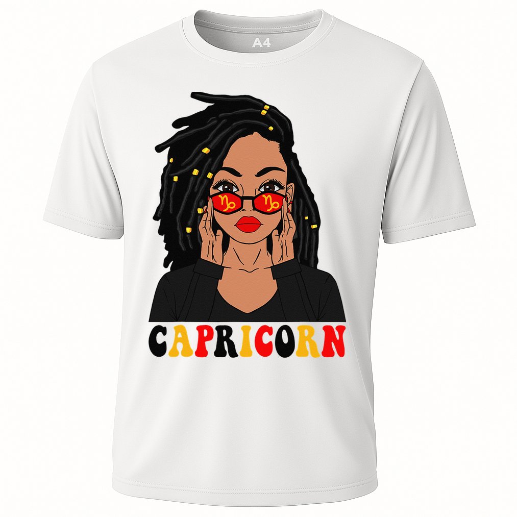 Capricorn Loc'd Woman Zodiac Signs Birthday Cooling Performance Crew T-Shirt