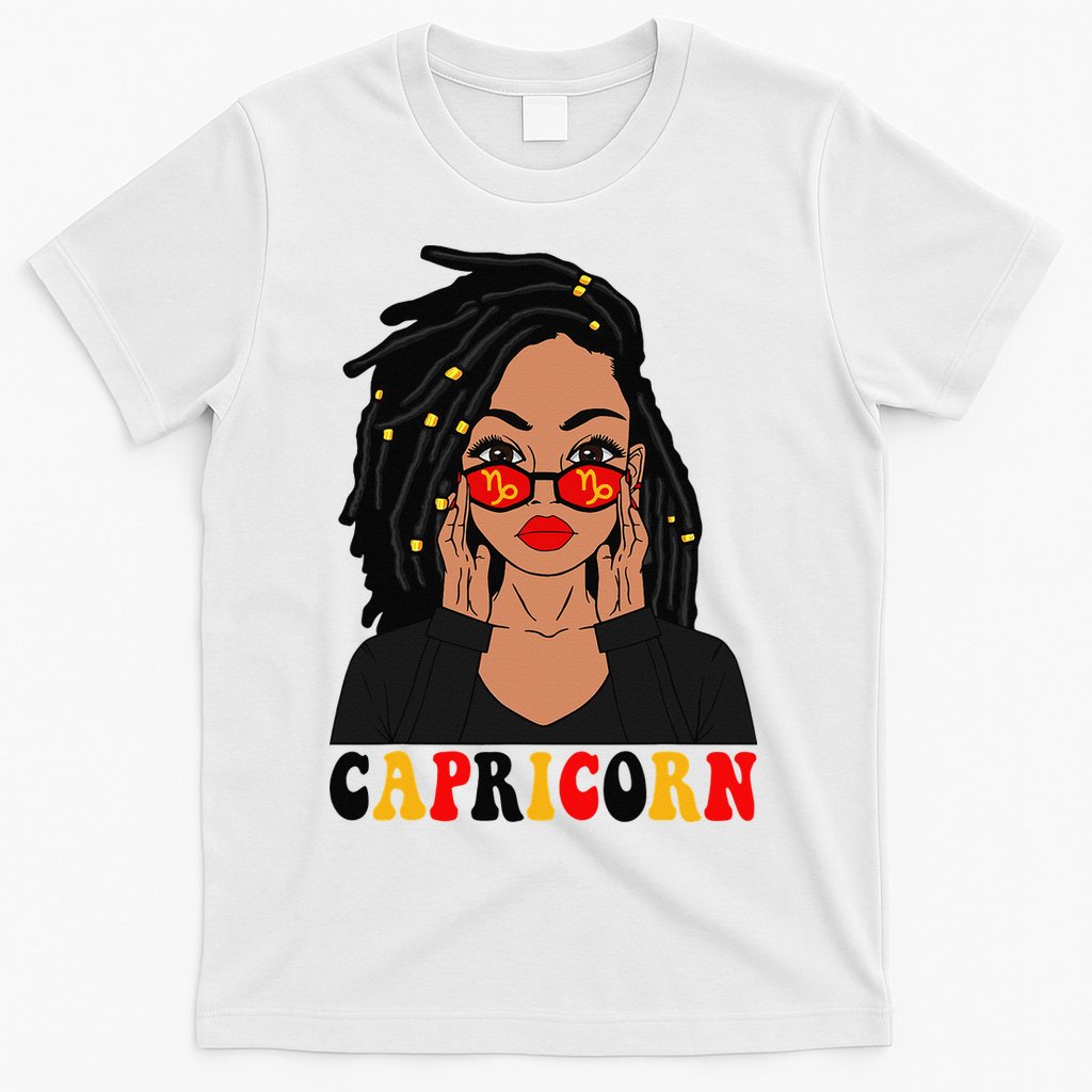 Capricorn Loc'd Woman Zodiac Signs Birthday T-Shirt