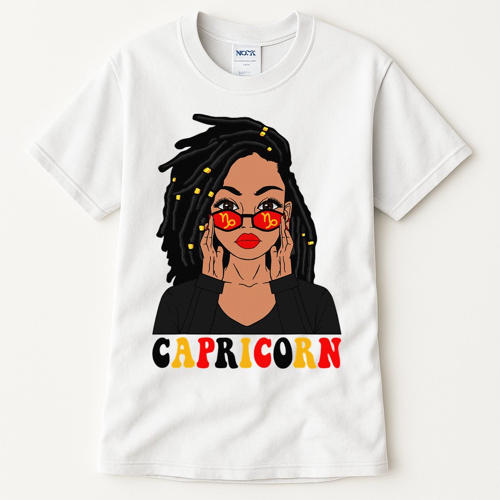 Capricorn Loc'd Woman Zodiac Signs Birthday Tall T-Shirt
