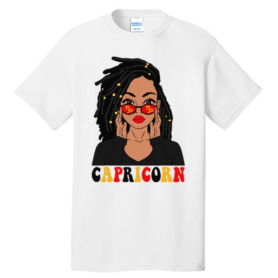 Capricorn Loc'd Woman Zodiac Signs Birthday Tall T-Shirt