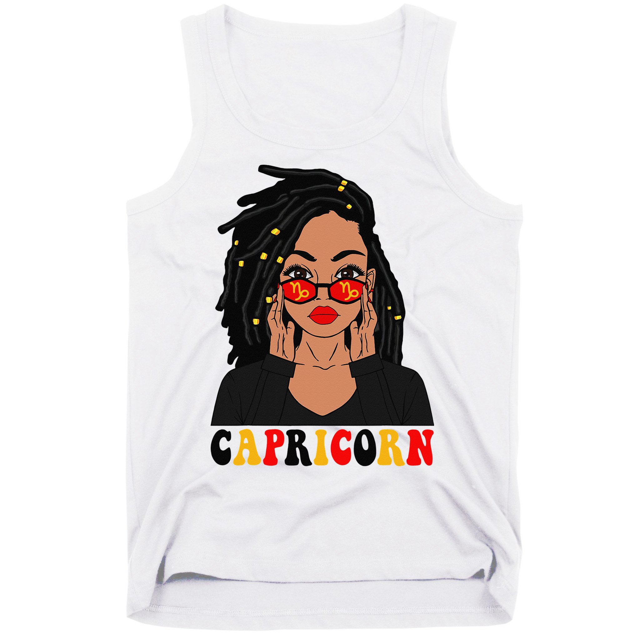 Capricorn Loc'd Woman Zodiac Signs Birthday Tank Top