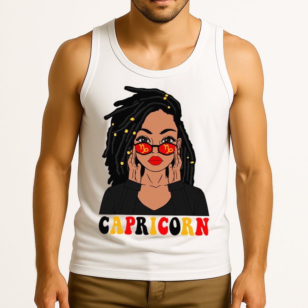 Capricorn Loc'd Woman Zodiac Signs Birthday Tank Top
