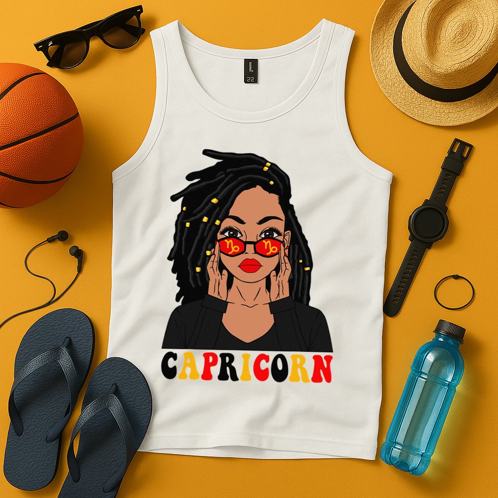 Capricorn Loc'd Woman Zodiac Signs Birthday Tank Top