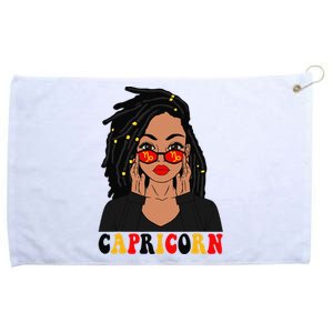 Capricorn Loc'd Woman Zodiac Signs Birthday Grommeted Golf Towel