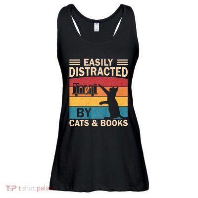 Cat Lover Women Book Lover Reading Librarian Read Ladies Essential Flowy Tank