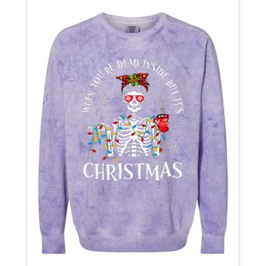 Christmas Lights When YouRe Dead Inside But ItS Christmas Colorblast Crewneck Sweatshirt