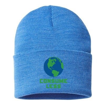 Consume Less World Earth Day Environtal Great Gift Sustainable Knit Beanie