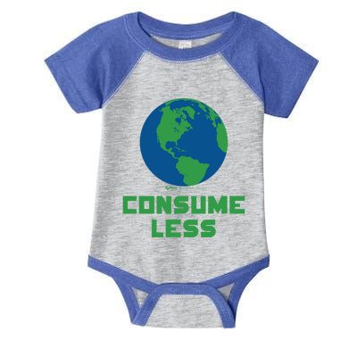 Consume Less World Earth Day Environtal Great Gift Infant Baby Jersey Bodysuit