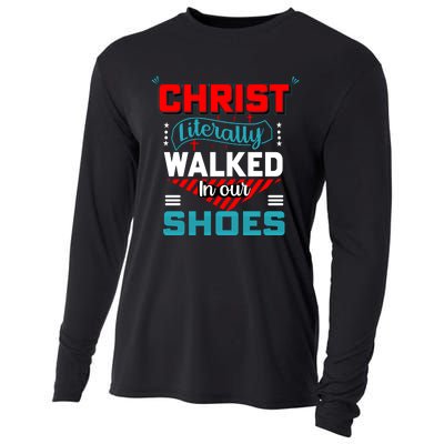 Christ Literally Walked Faith T Cooling Performance Long Sleeve Crew