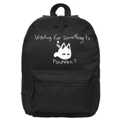 Cat Lover Waiting For Something To Happen Omori Cat Inspired 16 in Basic Backpack