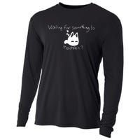 Cat Lover Waiting For Something To Happen Omori Cat Inspired Cooling Performance Long Sleeve Crew