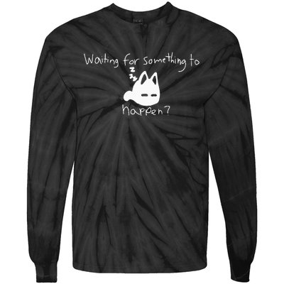 Cat Lover Waiting For Something To Happen Omori Cat Inspired Tie-Dye Long Sleeve Shirt