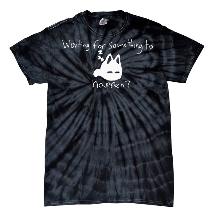 Cat Lover Waiting For Something To Happen Omori Cat Inspired Tie-Dye T-Shirt