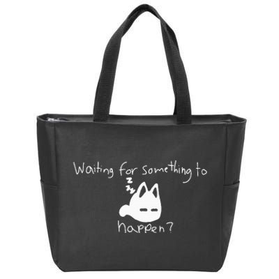 Cat Lover Waiting For Something To Happen Omori Cat Inspired Zip Tote Bag