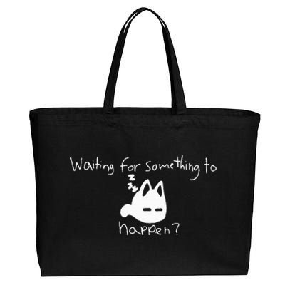 Cat Lover Waiting For Something To Happen Omori Cat Inspired Cotton Canvas Jumbo Tote