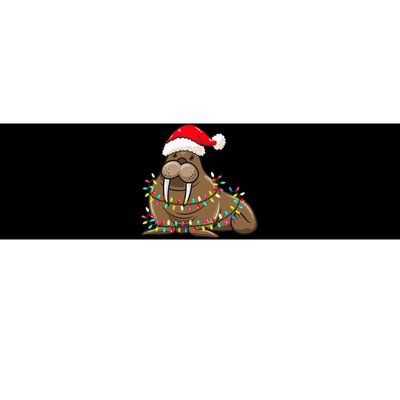 Christmas Lights Walrus Wearing Xmas Hat Walrus Lover Bumper Sticker