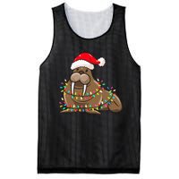 Christmas Lights Walrus Wearing Xmas Hat Walrus Lover Mesh Reversible Basketball Jersey Tank