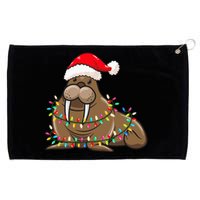 Christmas Lights Walrus Wearing Xmas Hat Walrus Lover Grommeted Golf Towel