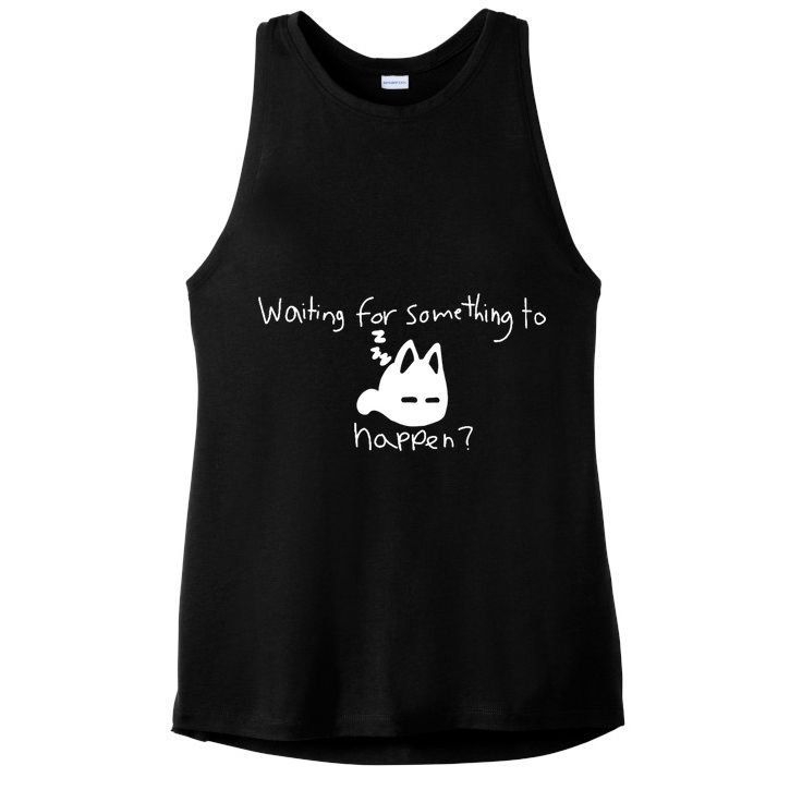 Cat Lover Waiting For Something To Happen Omori Cat Inspired Ladies PosiCharge Tri-Blend Wicking Tank
