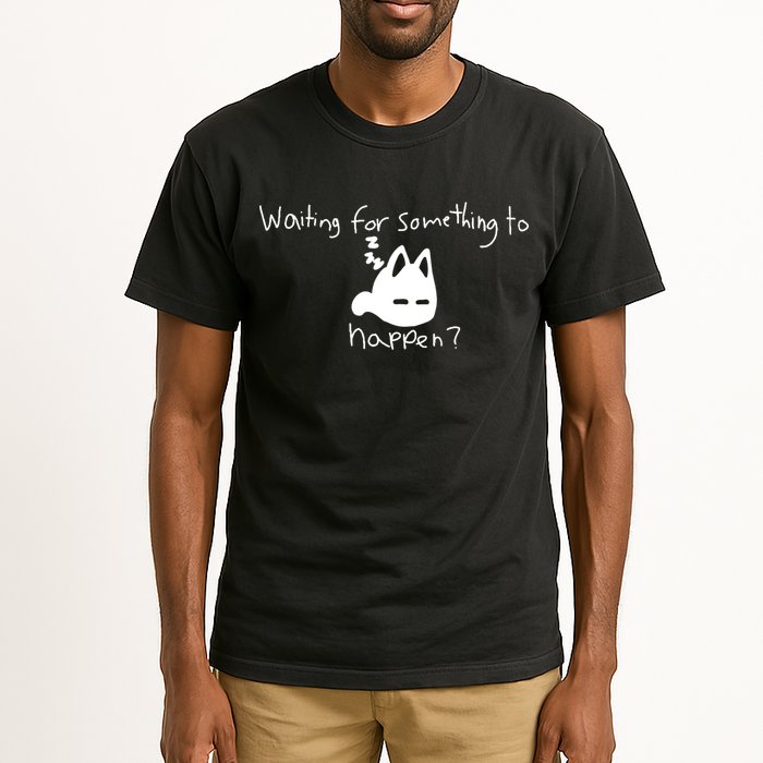 Cat Lover Waiting For Something To Happen Omori Cat Inspired Tall T-Shirt