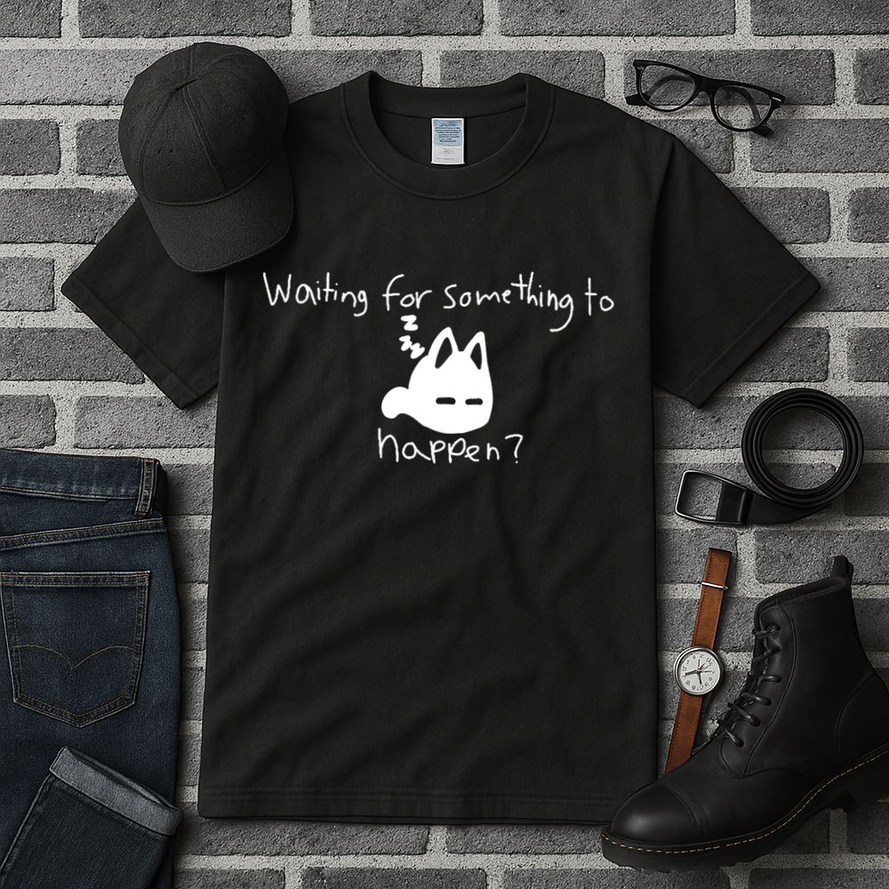 Cat Lover Waiting For Something To Happen Omori Cat Inspired Tall T-Shirt