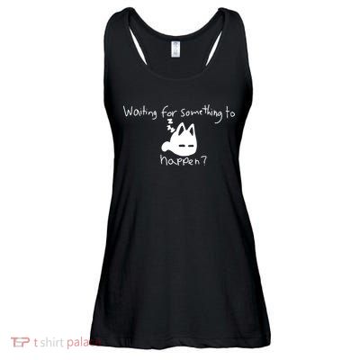 Cat Lover Waiting For Something To Happen Omori Cat Inspired Ladies Essential Flowy Tank