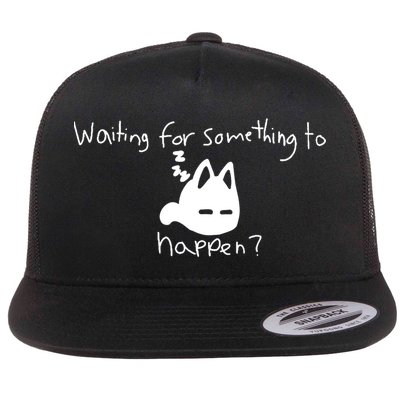 Cat Lover Waiting For Something To Happen Omori Cat Inspired Flatbill Hat