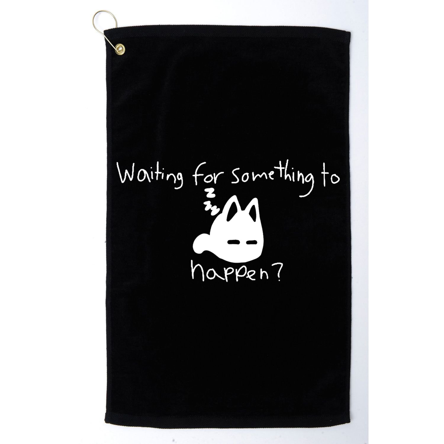 Cat Lover Waiting For Something To Happen Omori Cat Inspired Golf Towel