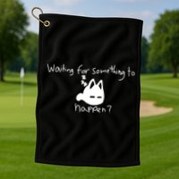 Cat Lover Waiting For Something To Happen Omori Cat Inspired Golf Towel