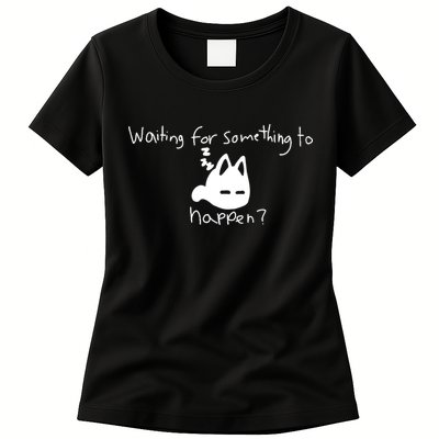 Cat Lover Waiting For Something To Happen Omori Cat Inspired Womens T-Shirt